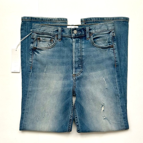 Anthropologie Boyish Brady High Rise Crop Flare Jeans Light River Wash 26 NWT - Picture 10 of 16